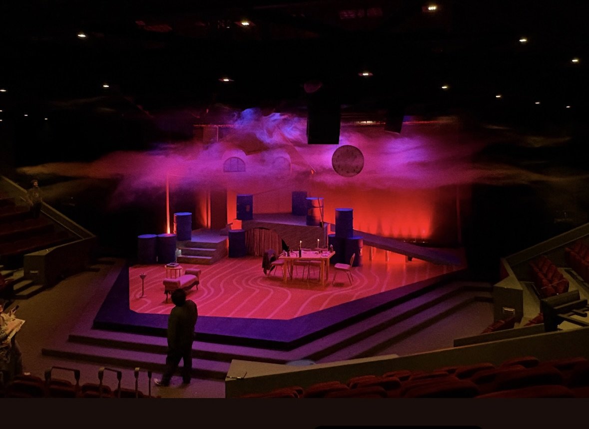 Lighting for The Arsonists at Centre College, operated by Ollie Gibson