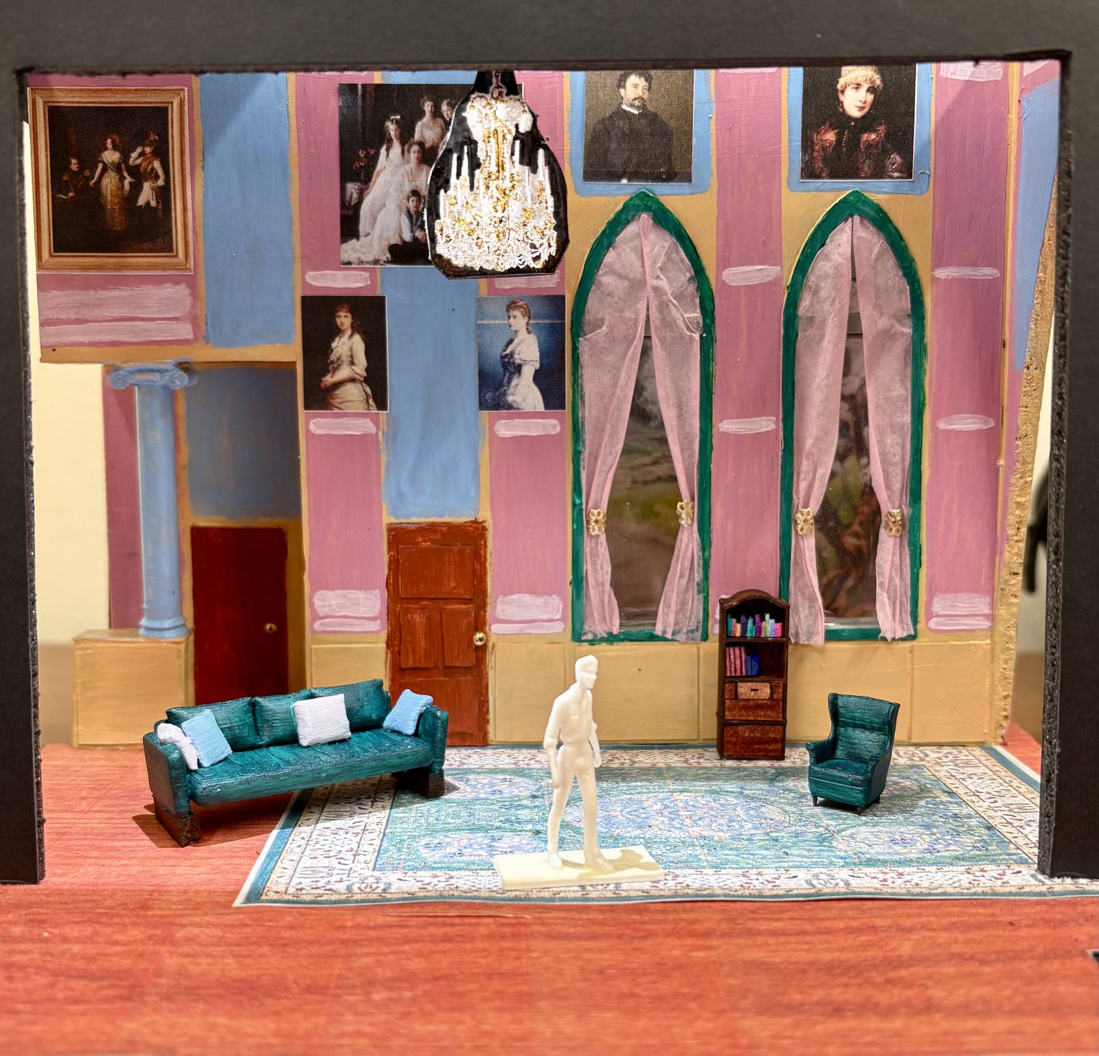 The Cherry Orchard interior set model designed by Ollie Gibson