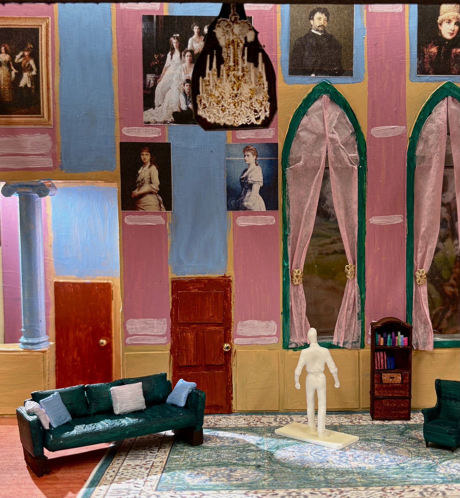 The Cherry Orchard interior set model designed by Ollie Gibson