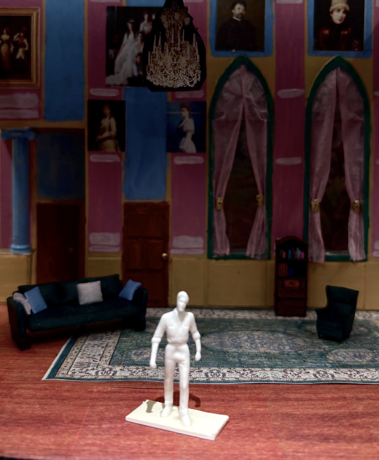 The Cherry Orchard interior set model designed by Ollie Gibson