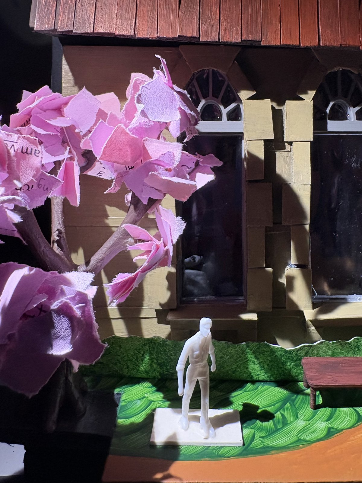 The Cherry Orchard exterior set model detail designed by Ollie Gibson