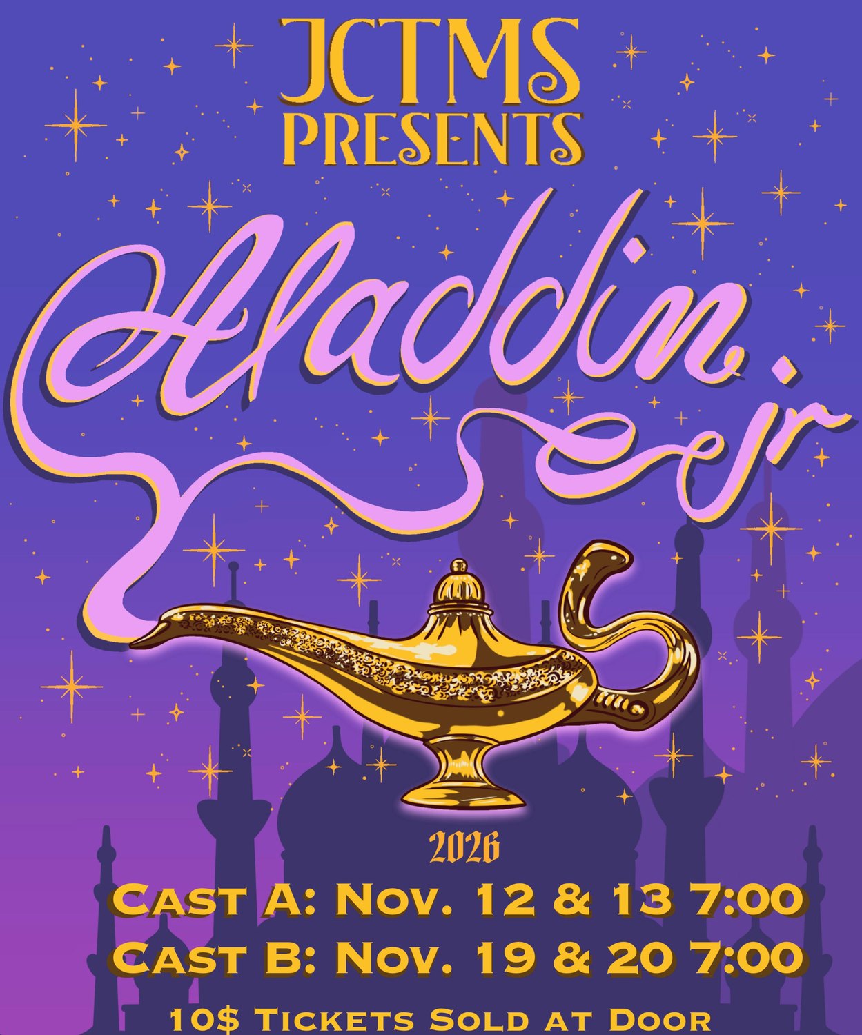 Aladdin Jr. poster designed by Ollie Gibson