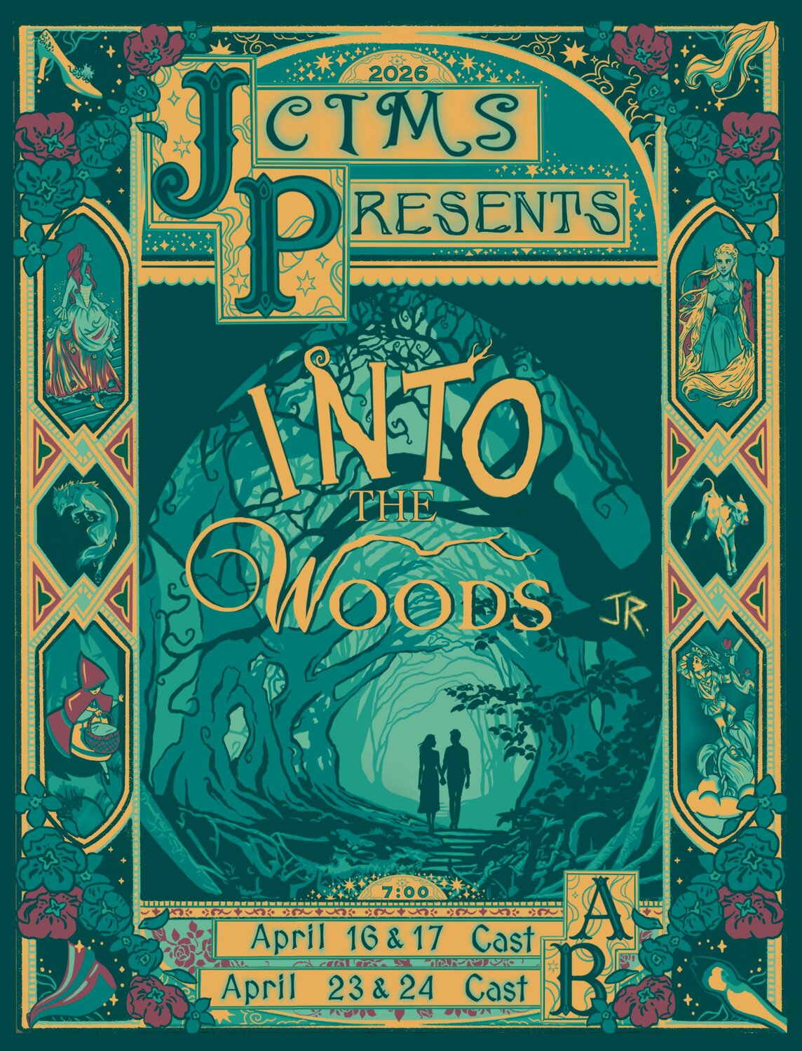Into the Woods Jr. poster designed by Ollie Gibson
