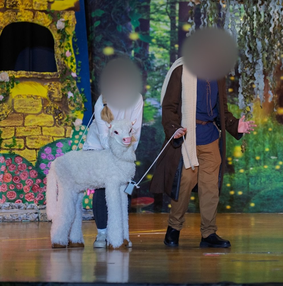 Milky White puppet designed by Ollie Gibson for Into the Woods Jr.