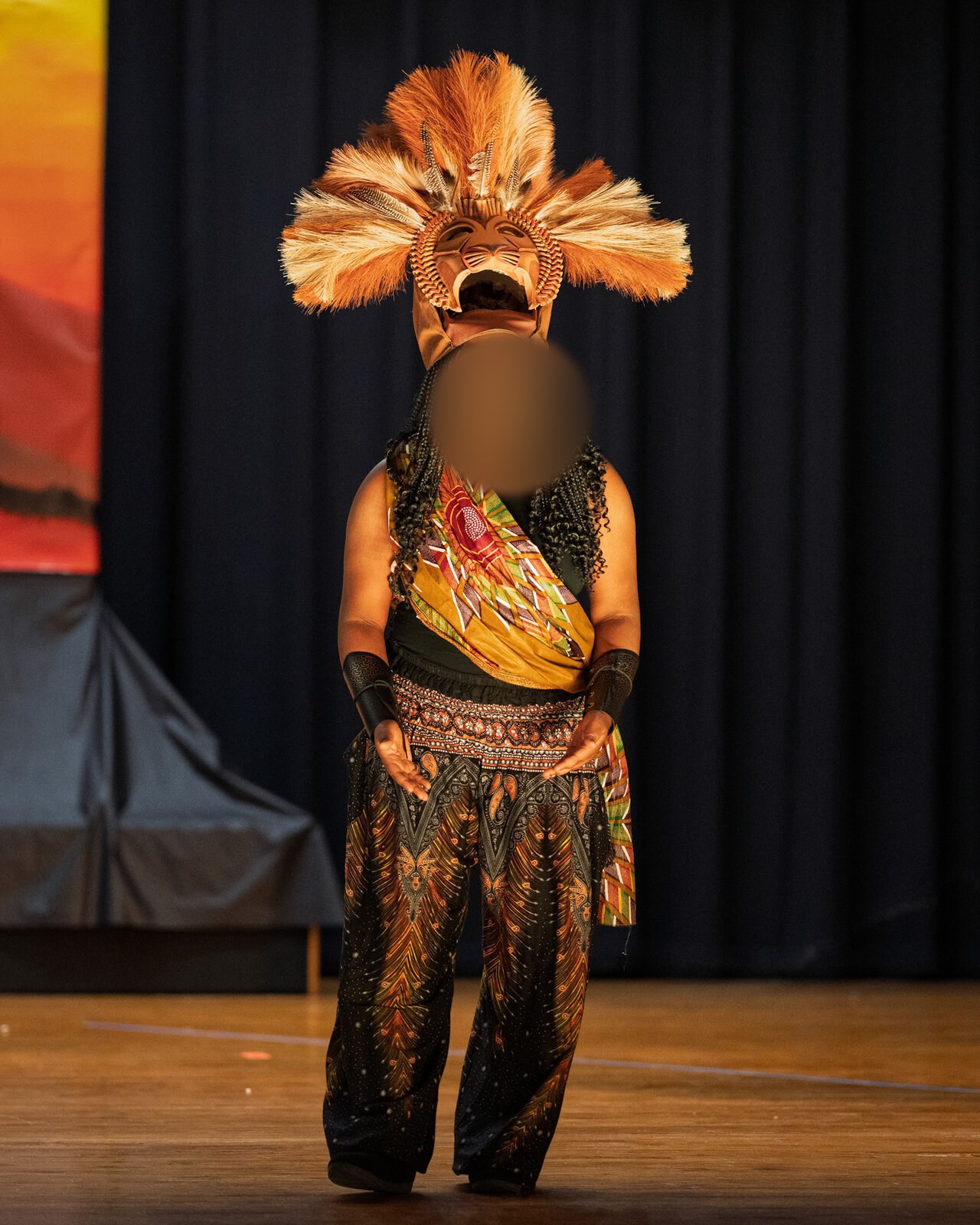 Lion headdress designed by Ollie Gibson for The Lion King Jr.