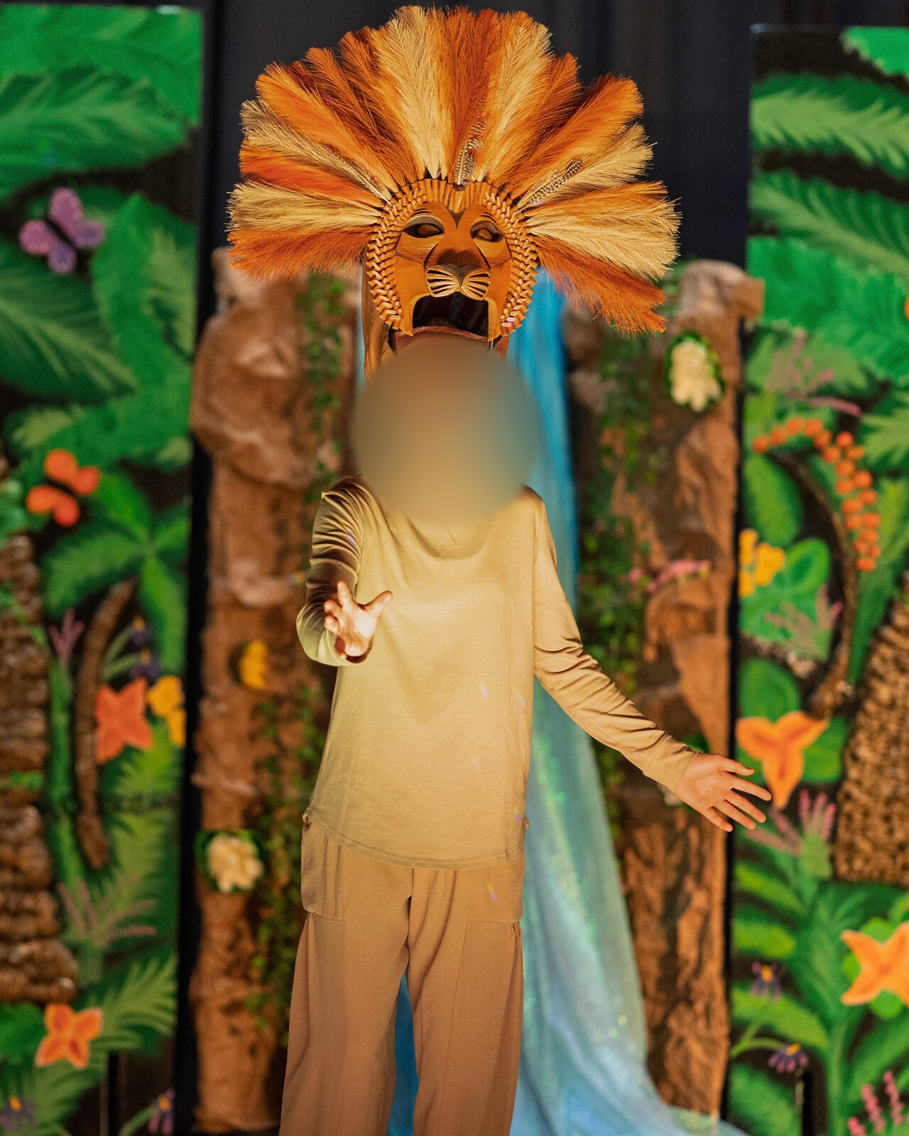 Lion mask designed by Ollie Gibson for The Lion King Jr.